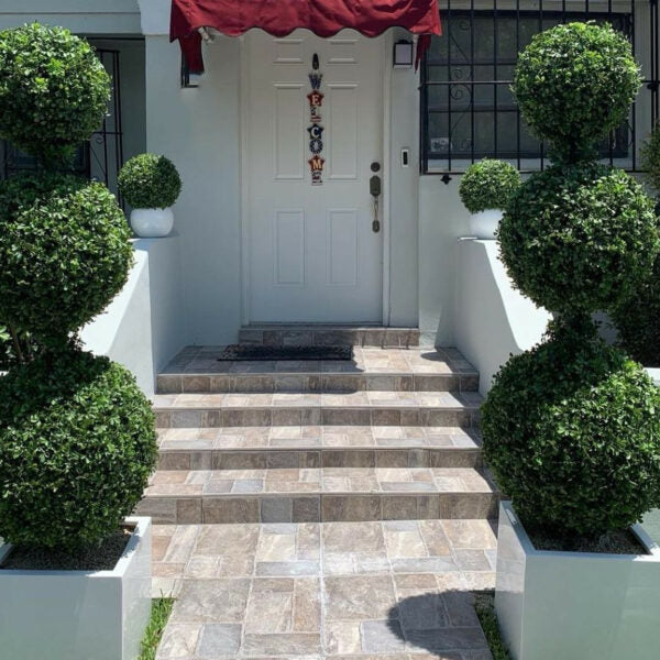 Triple Ball Topiary with Medium-Sized Fibreglass Pot