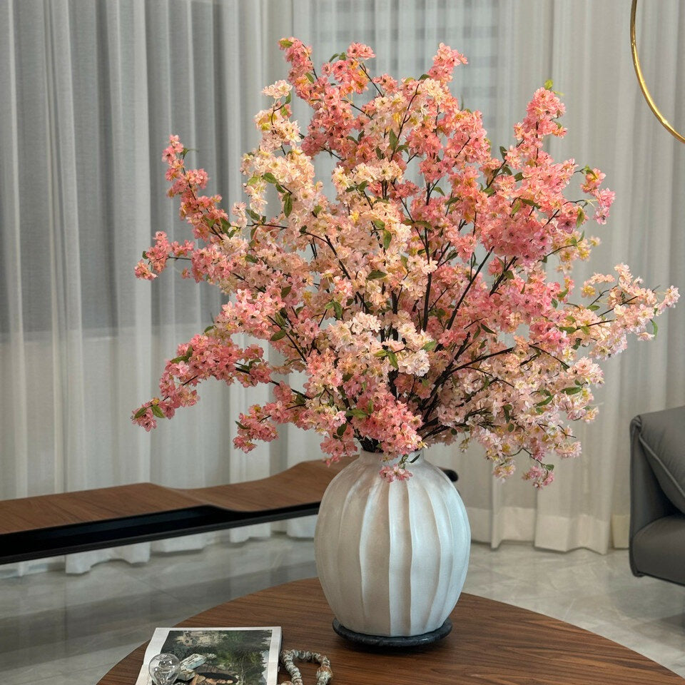 Astoria Pot with Pink Cherry Blossom Flowers