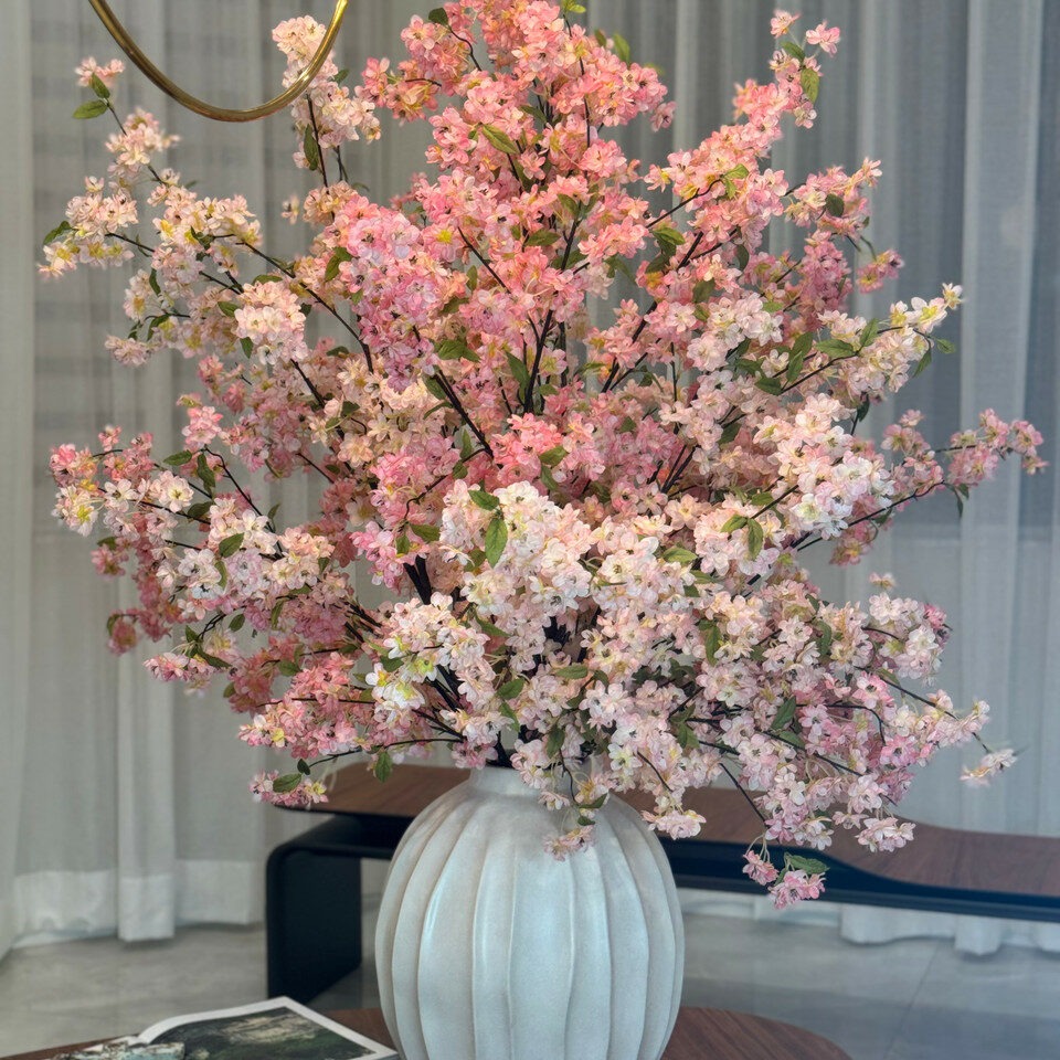 Astoria Pot with Pink Cherry Blossom Flowers