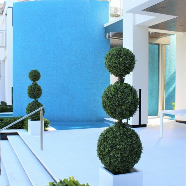 Triple Ball Topiary with Medium-Sized Fibreglass Pot