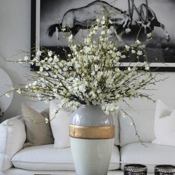 Goddess Vase with Cherry Blossom Branches.